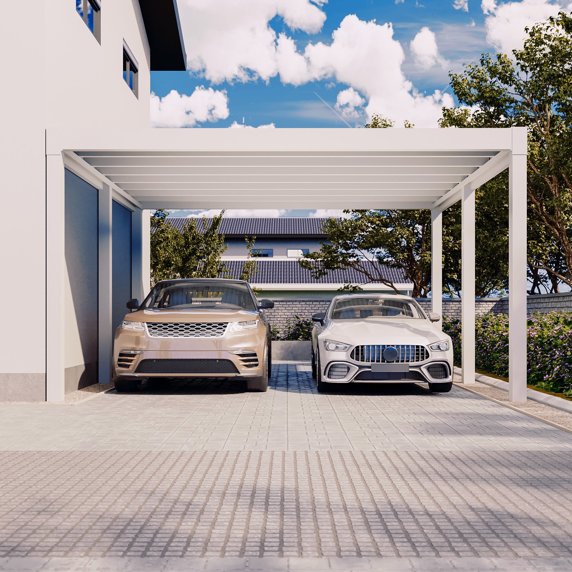 Flachdach Doppel-Carport 6,00 x 6,00m CarLov