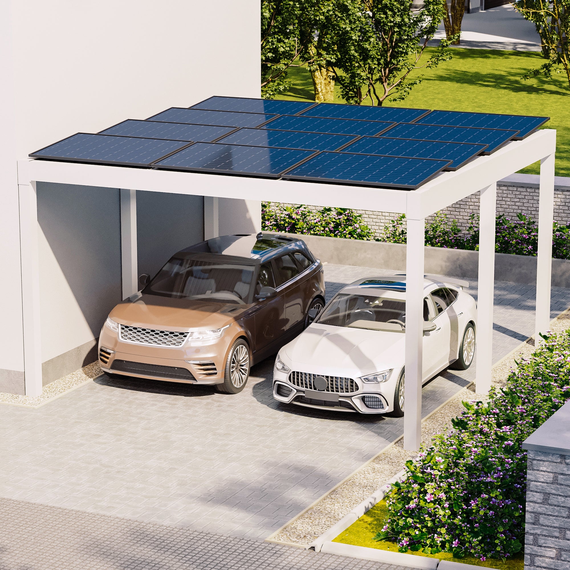 Flachdach Doppel-Carport 6,00 x 6,00m CarLov