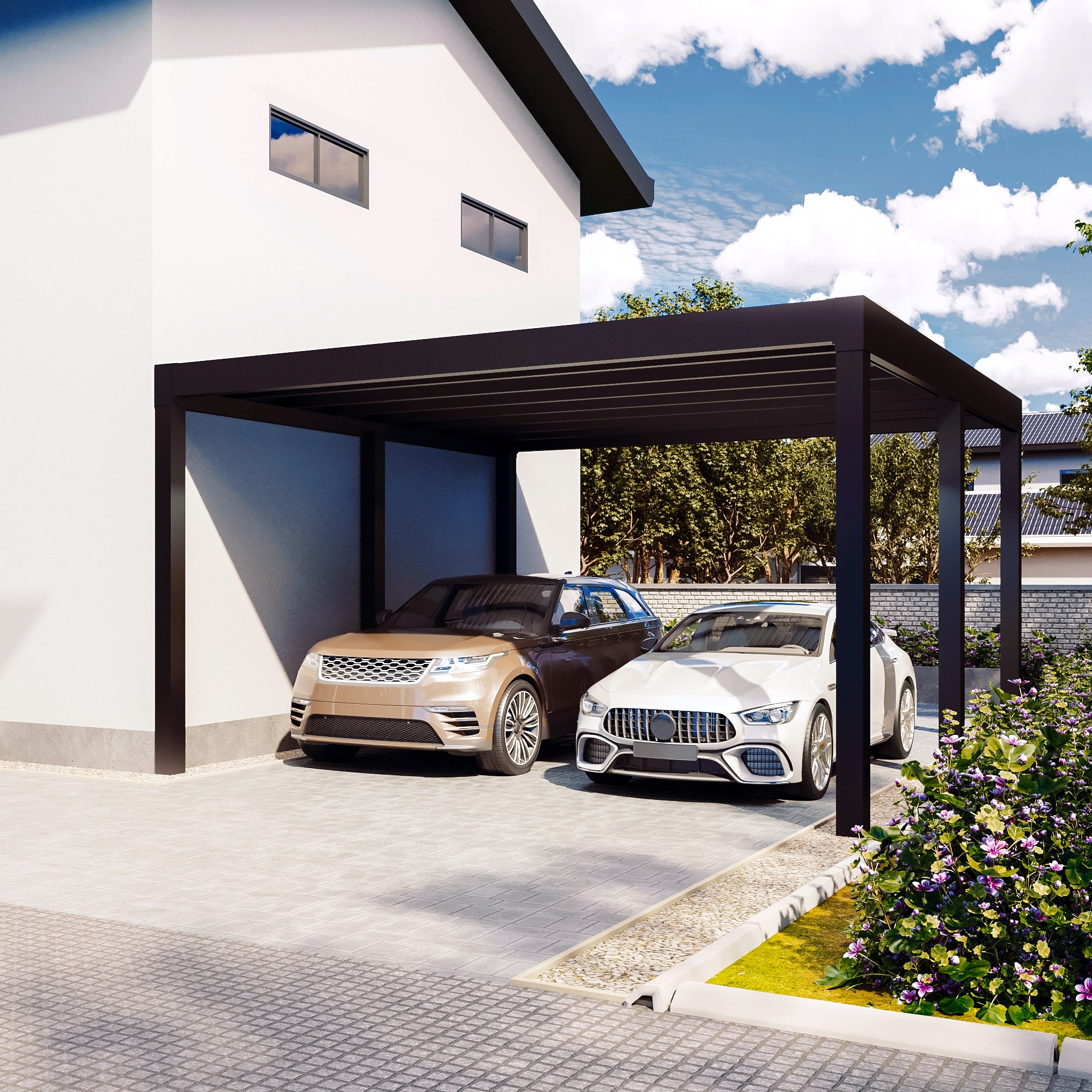 Flachdach Doppel-Carport 6,00 x 6,00m CarLov