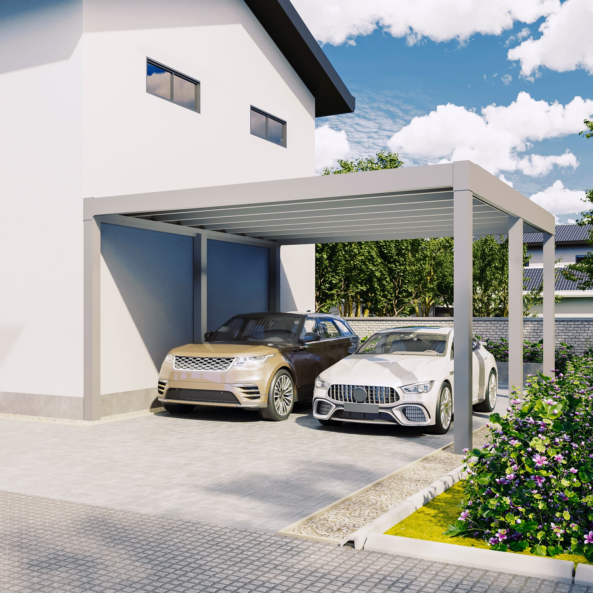 Flachdach Doppel-Carport 6,00 x 6,00m CarLov