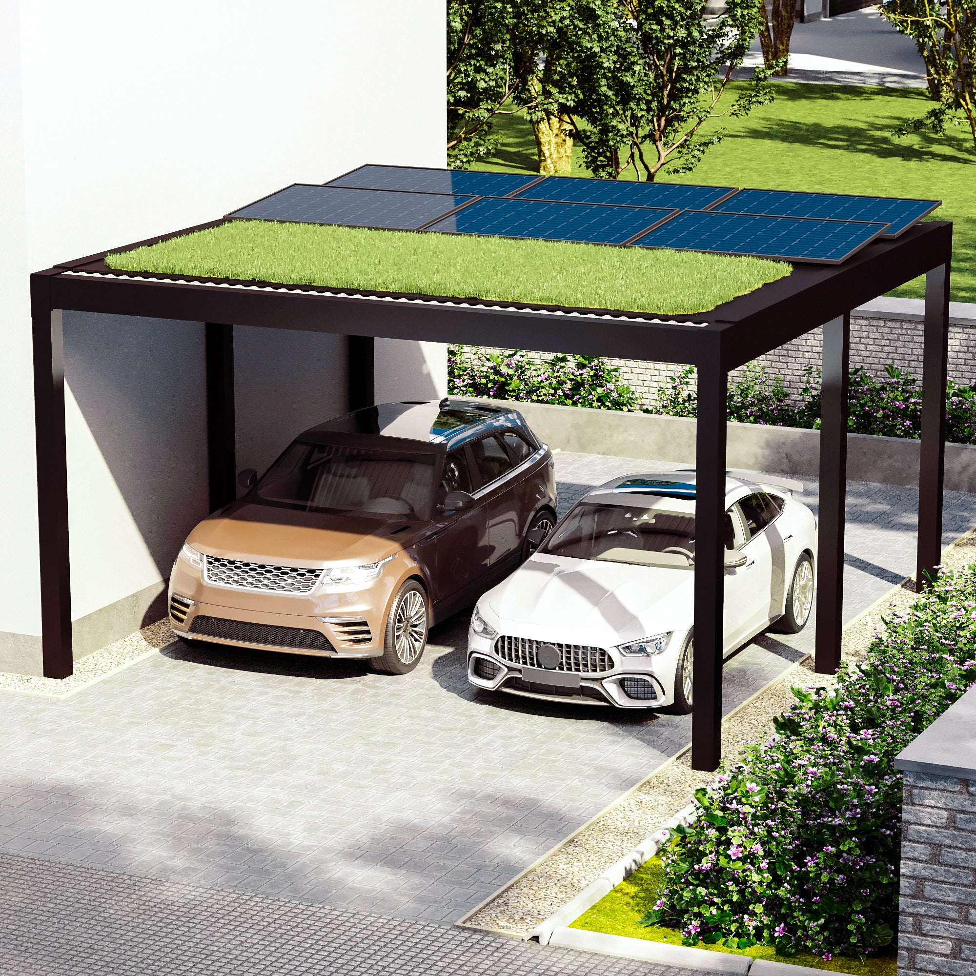 Flachdach Doppel-Carport 6,00 x 6,00m CarLov