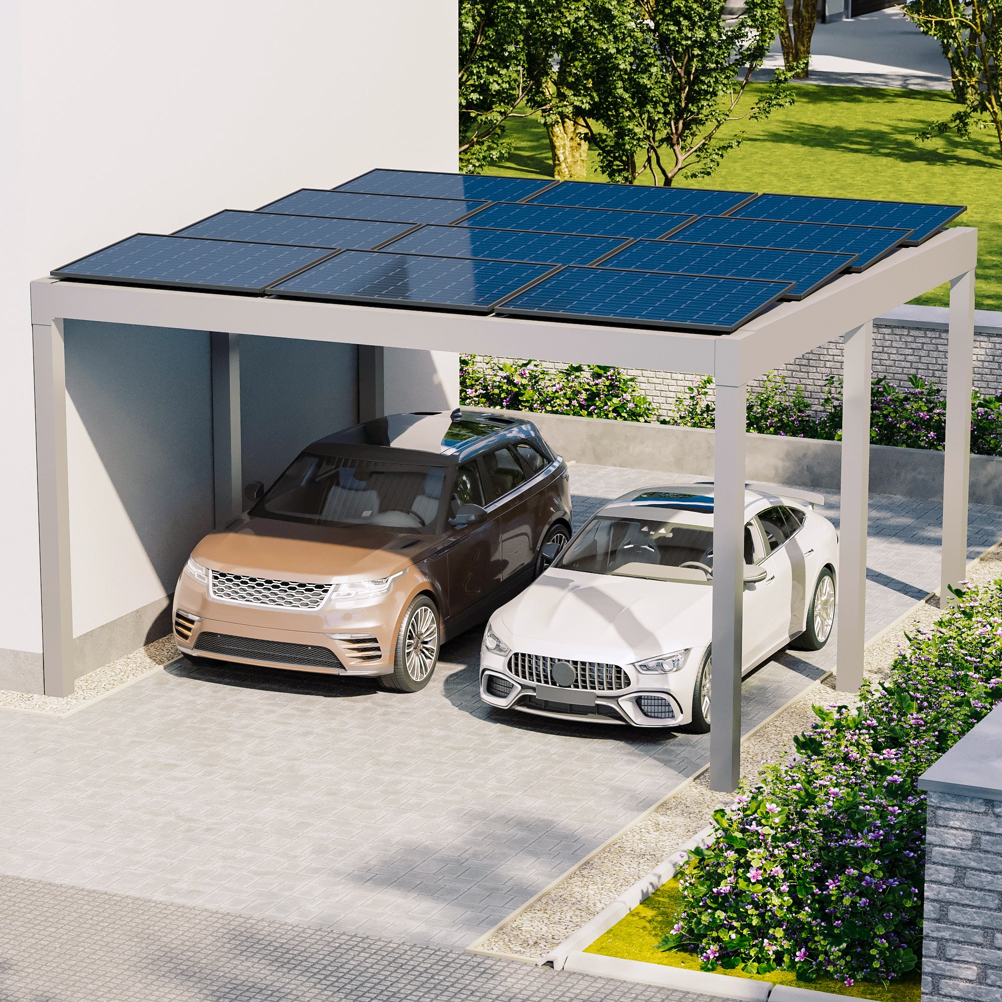 Flachdach Doppel-Carport 6,00 x 6,00m CarLov