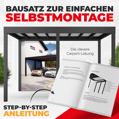 Flachdach Doppel-Carport 6,00 x 6,00m CarLov