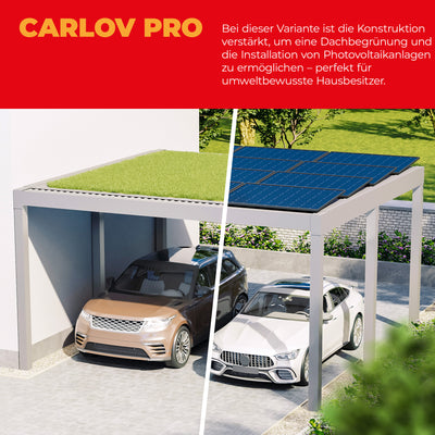 Flachdach Doppel-Carport 6,00 x 6,00m CarLov