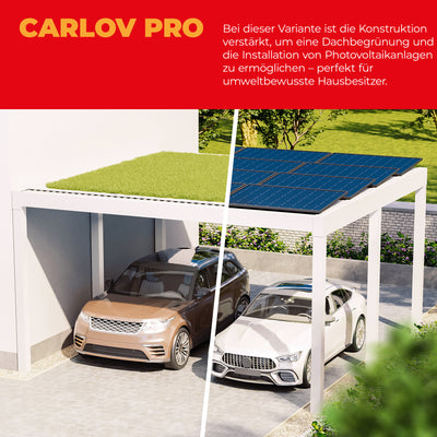 Flachdach Doppel-Carport 6,00 x 6,00m CarLov