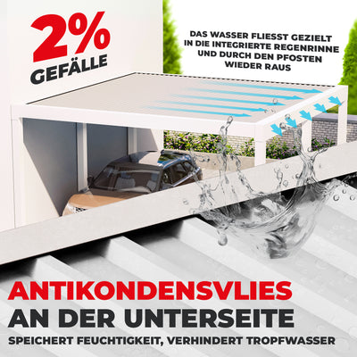 Flachdach Doppel-Carport 6,00 x 6,00m CarLov