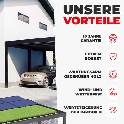 Flachdach Doppel-Carport 6,00 x 6,00m CarLov