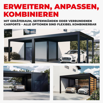 Flachdach Doppel-Carport 6,00 x 6,00m CarLov